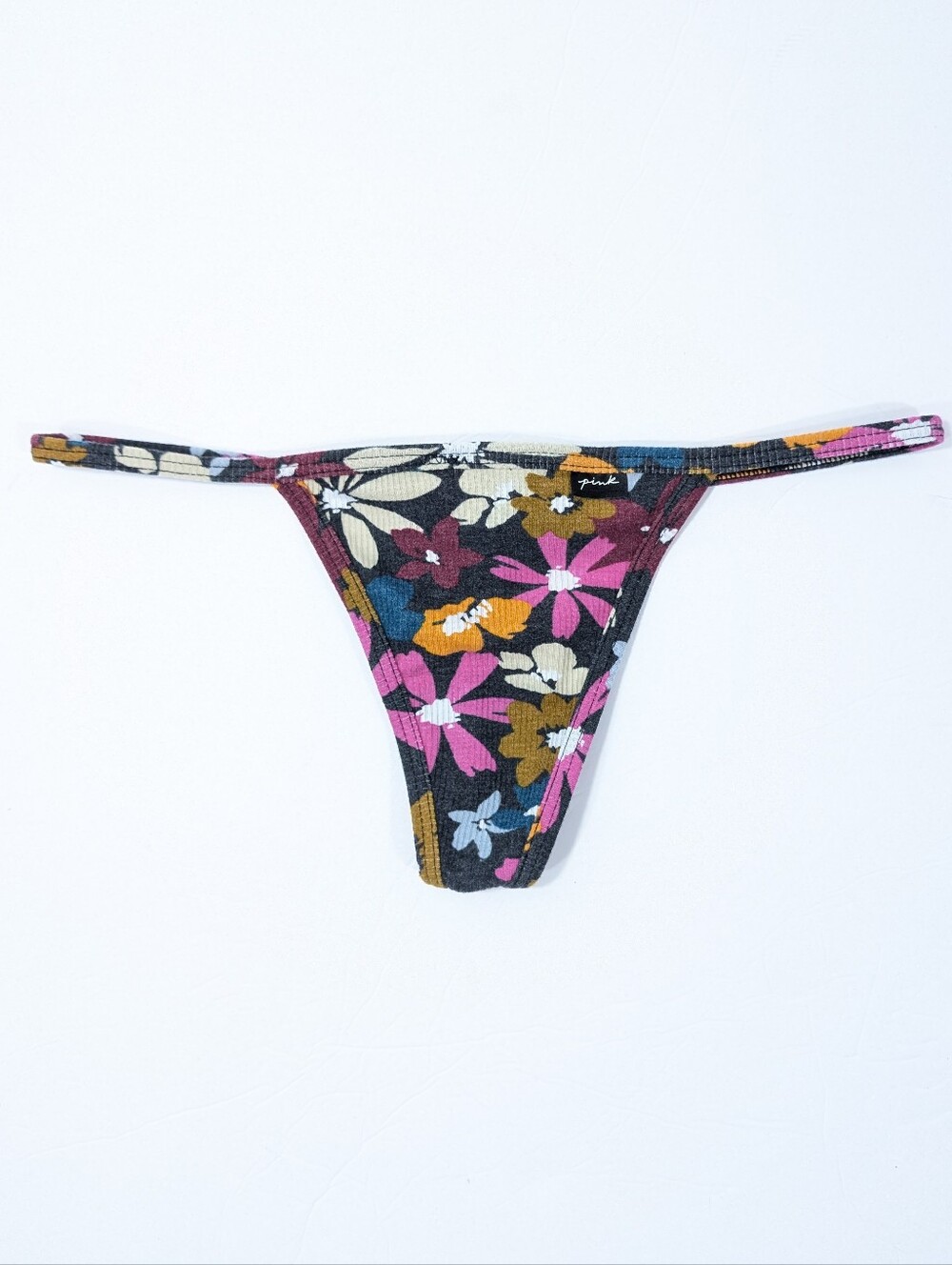 Victoria's Secret Pink V String Thong Medium New Women Low Rise Panty ribbed